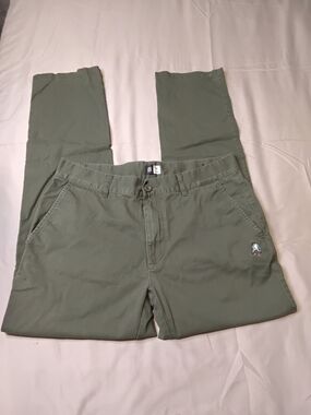 As Colour Men's Olive Green Chino Pants with Embroidered Skate Logo Sz 34x31.